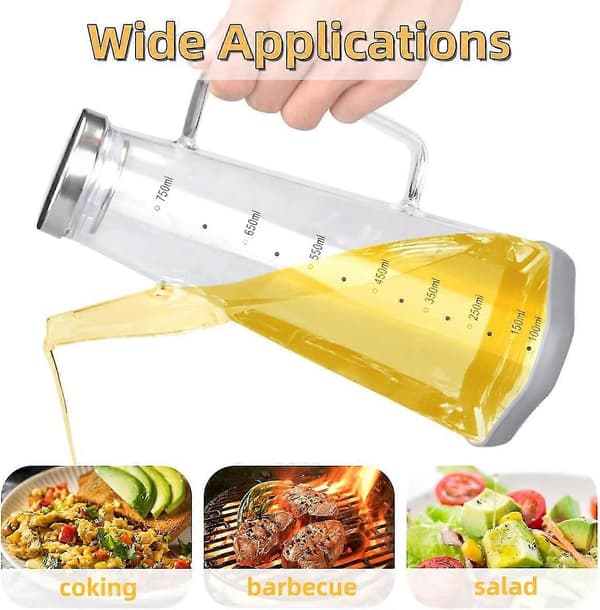 Oliedispenserflaske, glas olivenolieflaske eddike madolie dispenser (750 ml)