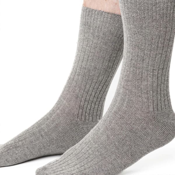 Pustende ullkjolestrømper for menn – mellomlegg Light Grey 6-8 UK