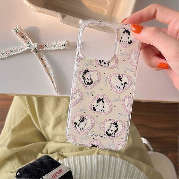 For iPhone 15 Pro TPU Case Cartoon Cat IMD Shockproof Phone Cover