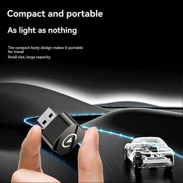 2-i-1 Smart Trådlös Carplay Android Auto AI Box USB Bildongel Bluetooth WiFi för Trådbunden CarPlay/Android Auto Bil