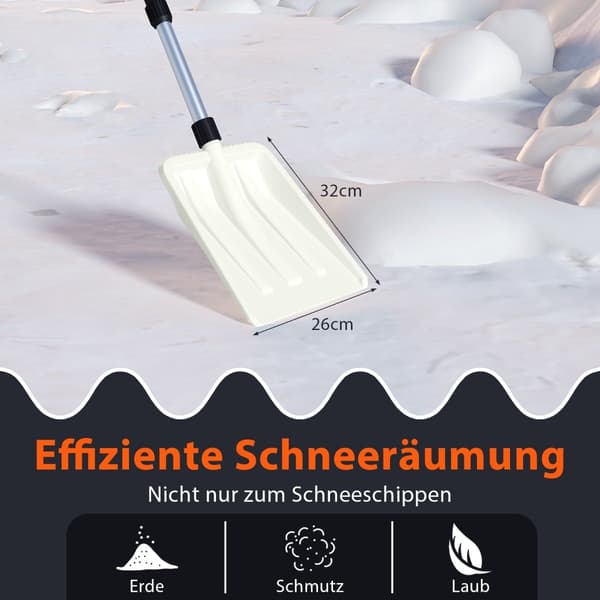 Snøskuffe 26 cm bred, ergonomisk aluminiumhåndtak 1150