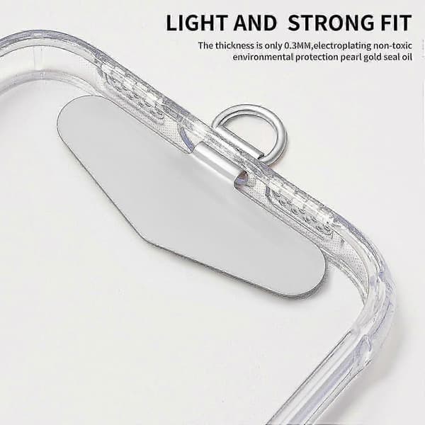 D-Ring Telefon Tether Tab Universal Metal Patch Pad til Telefon Lanyard Rem-Guld Multicolor Silver