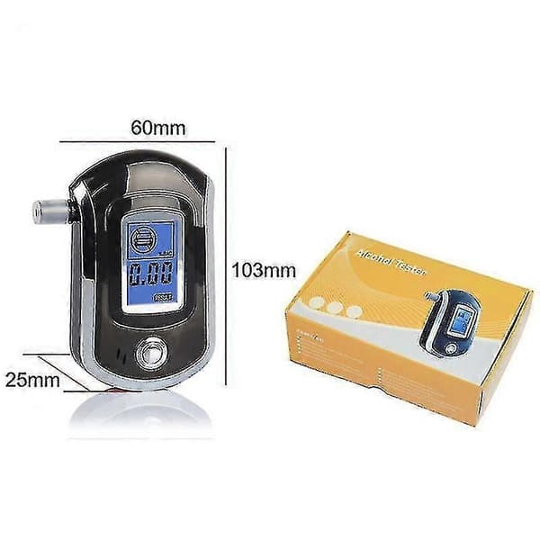 Professionel Digital Alkoholtester Alkometer Med LCD-Display svart