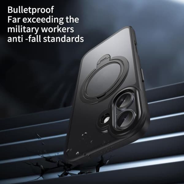iPhone 17 Deksel med Dobbel Ring MagSafe Magnetisk Holder Brons