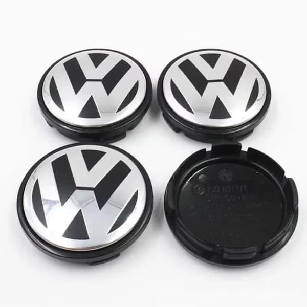 4-pack Volkswagen Navkapslar - Hjulnavemblem 56mm Silver Silver