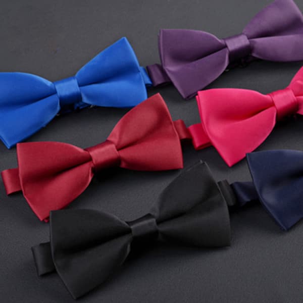 Pre-tied Bow Tie for Wedding, Men and Women, Black Red 2-pack Adjustable
