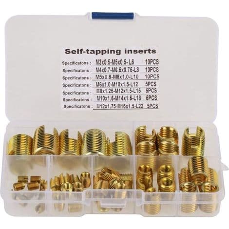 Self-tapping thread inserts. 50 self-tapping combination thread inserts to increase thread strength for the metalworking industry