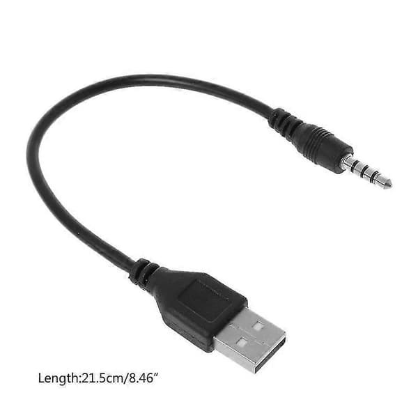 Barsinfi USB 2.0 til 3,5 mm lyd Aux-plugg hann til hann bly jack-adapter omformer datakabel for minihøyttaler