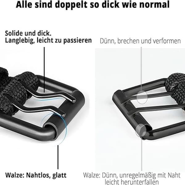 Plus Size Herrebælte 120 cm Nylonvæv Dobbeltspænde Bælte til Herrer Kvinder Unisex Sort