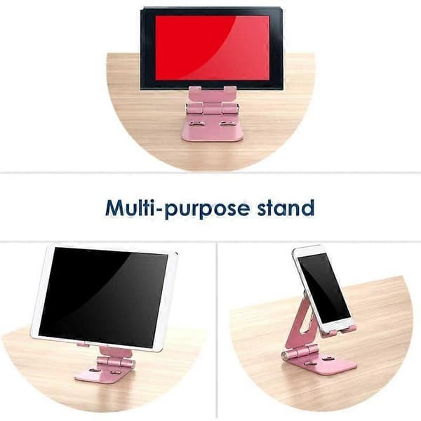 Barsinfi Mobiltelefonstativ Justerbart Vikbart Aluminium Tabletstativ Roséguld