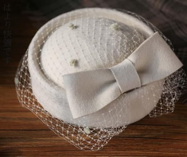 Pillbox Hat Fascinator Baret Bryllupsfest Tophat Kirke Uldhat til Kvinder