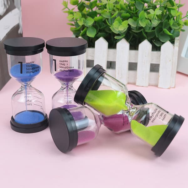 Sand Timer 1/3/5/10/15/30 minutter Tidsstyringsassistent Gave til barn Purple 15 Minute