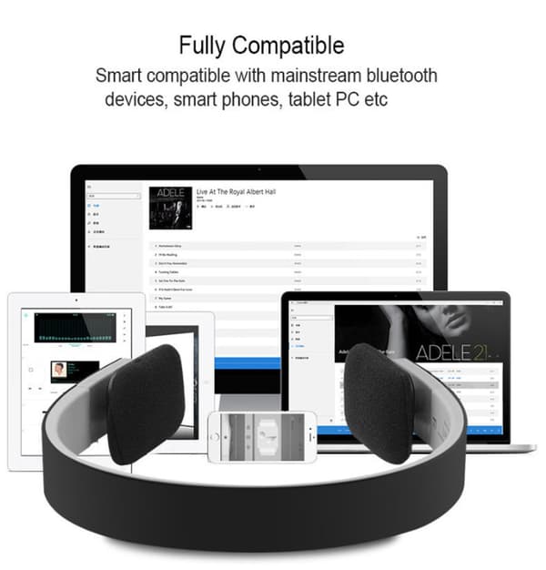 Trådløse Genopladelige Over-Ear Bluetooth Hovedtelefoner White