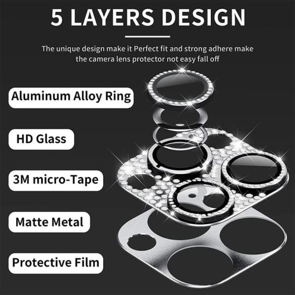 Hat Prince Glitter Camera Protector in Aluminum for iPhone 15 Pro/iPhone 15