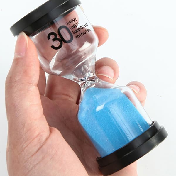 Sand Timer 1/3/5/10/15/30 minutter Tidsstyringsassistent Gave til barn Blue 30 Minute