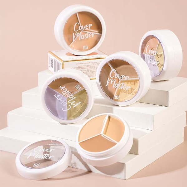 3 färger Concealer Palette Ögonskuggsbas Palett Matt Kontur Concealer A