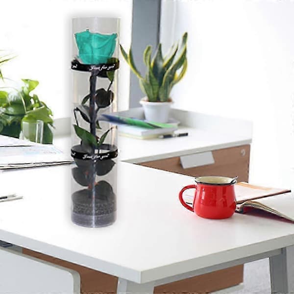 Glasbeklädd evig ros - Lyxig konserverad blomstergåva mud blue