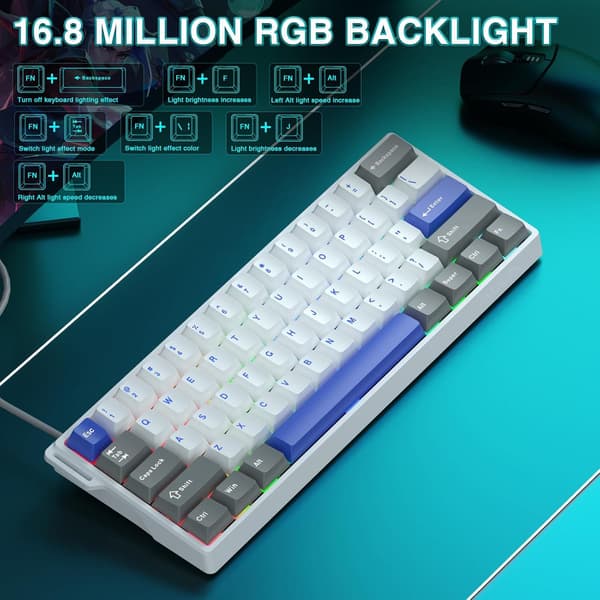AULA WIN60 HE MAX 60% Wired Mechanical Gaming Keyboard, Hall Effect Magnetic Switches, Hot-Swap, Rapid Trigger, 8000Hz