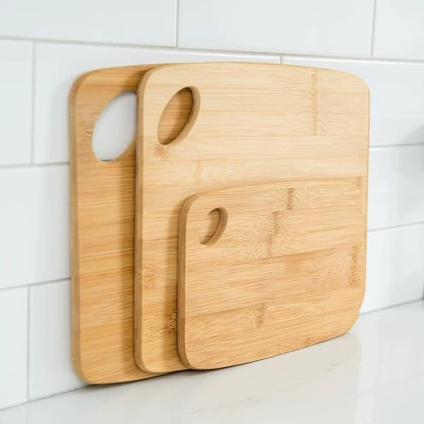 Premium Extra-Thick Wooden Cutting Boards - 3-Piece Bamboo Cutting Board Set