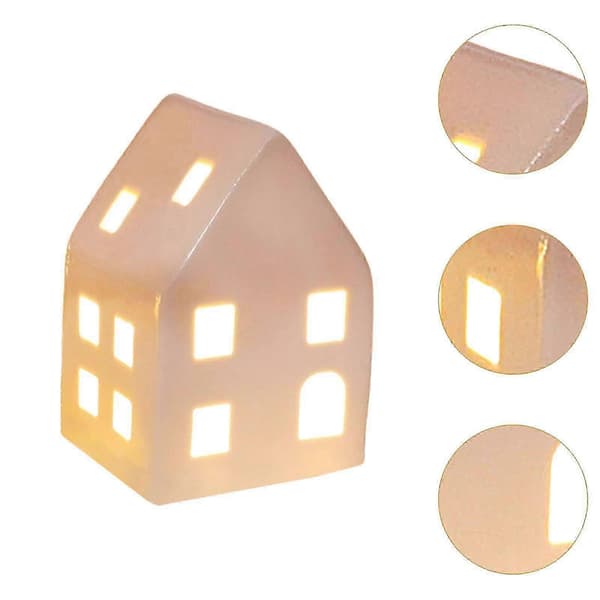 LED-oplyst keramisk dekoration Landskab Oplyst julebyhus Style E Medium
