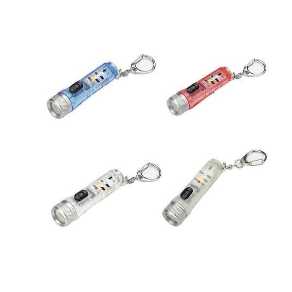Mini avaimenperä taskulamppu tasku USB-ladattava monikäyttöinen valaisin Fluorescence