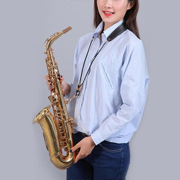 Justerbar saxofonhalsrem Vadderad professionell saxofonaxelrem Red