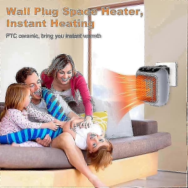 800W Ceramic Plug-in Heater, Portable Electric Fan Heater with Remote Control, 12H Timer LED Display