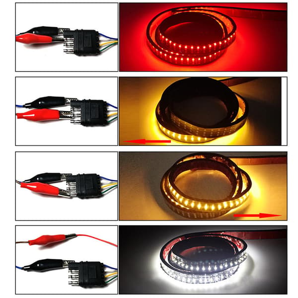 Lastebil Bakluke Stripelys LED-bar med Ryggelys Brems Blinklys Bil Modifisert Lys for SUV Single Row 1.2M