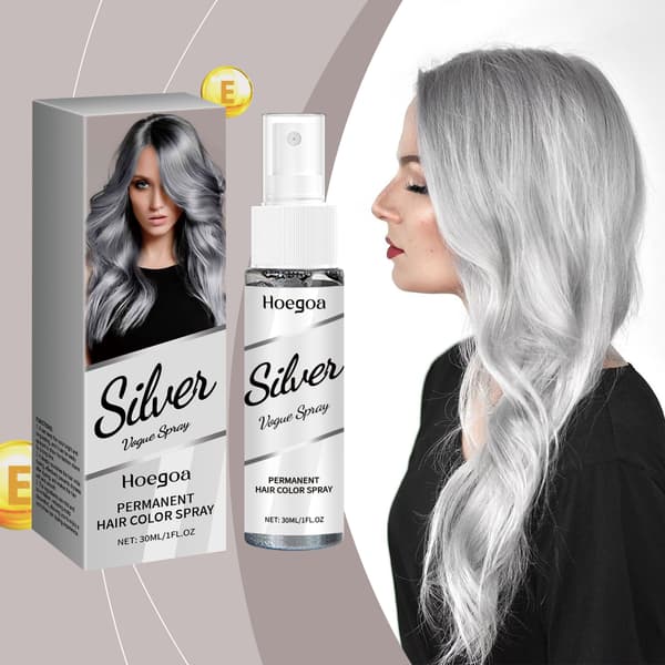 2 st Hoeoa Silvergrå Hårspray - Långvarig Återfuktande och Närande Växtbaserad Hårbehandling - Snygg Hårfärg Styling 2Pcs