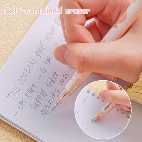 6 st mekaniska pennor 0,5 mm HB stiftpenna (rosa)