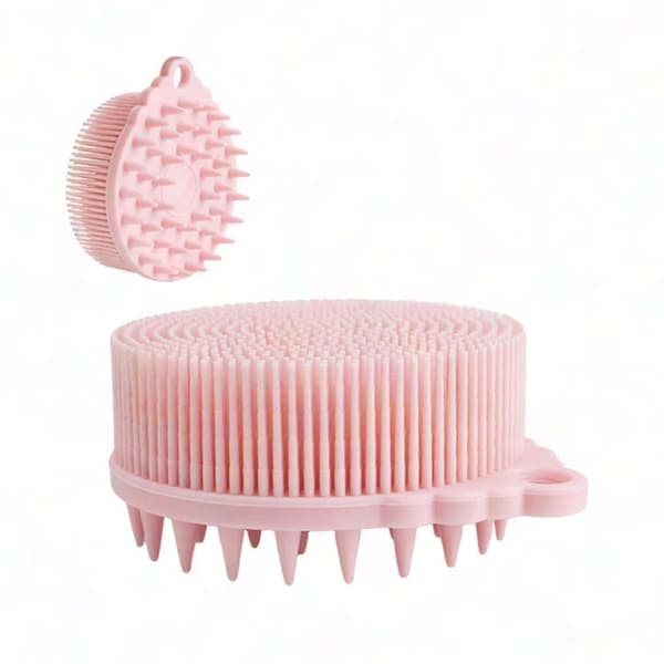 2 stk. myk bust silikon badebørste for kroppsskrubb Pink