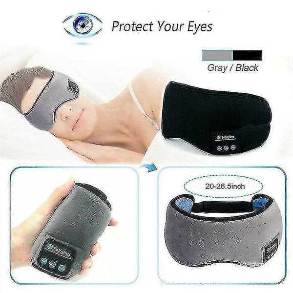 Sovhörlurar, trådlös Bluetooth-musik 3D-ögonmask, justerbara sovmaskhörlurar Blue