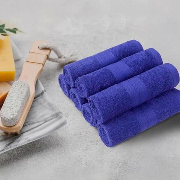 Bomuldsvaskeklude til ansigt, bløde, absorberende, 12-pak, marineblå, 12 tommer x 12 tommer Blue 12 Pack