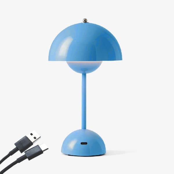 Bud Lamp 30 cm Wireless Touch Lamp Dimmable, 2000mAh Rechargeable Table Lamp, Nordic Bedroom Bedside Lamp Blue Blue