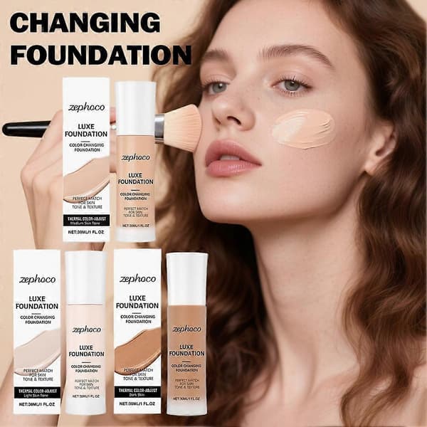 zephoco Färgskiftande Foundation Utjämnande Dark skin tone 30ml