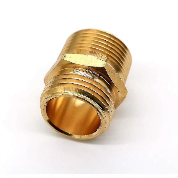 Messing haveslangefitting - GHT han til NPT han-forbindelse (2-pak, 3/4\" [xh])