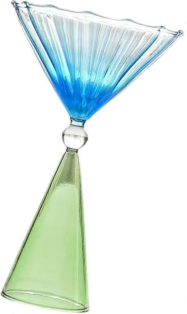 Vinglas sæt med elegant gradient design, farverigt bægerglas til fester og bryllupper, grøn