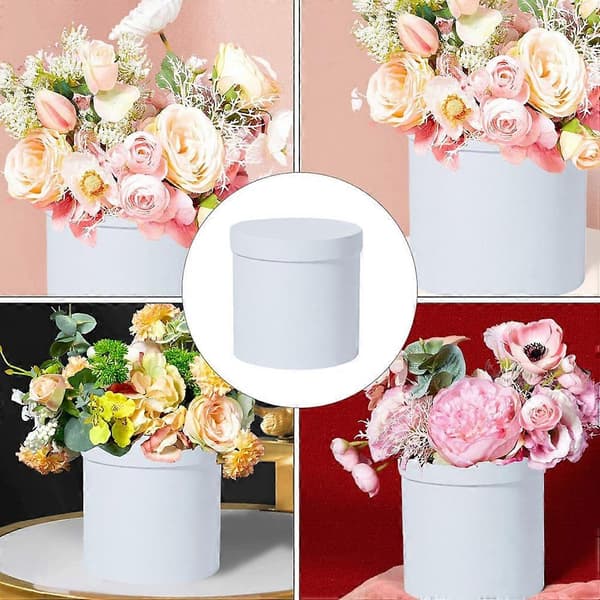 Blomsterpap til opbevaring 2 stk. rund blomsteræske