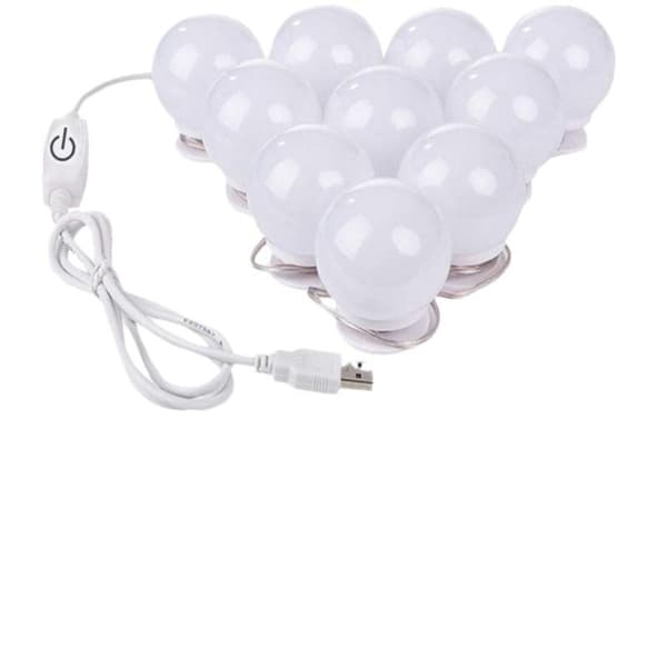 Mirror Makeup Light, LED Makeup Mirror Lamp with 10 Dimmable Bulbs, USB Connection for Dressing Table, Bathroom, Bedroom