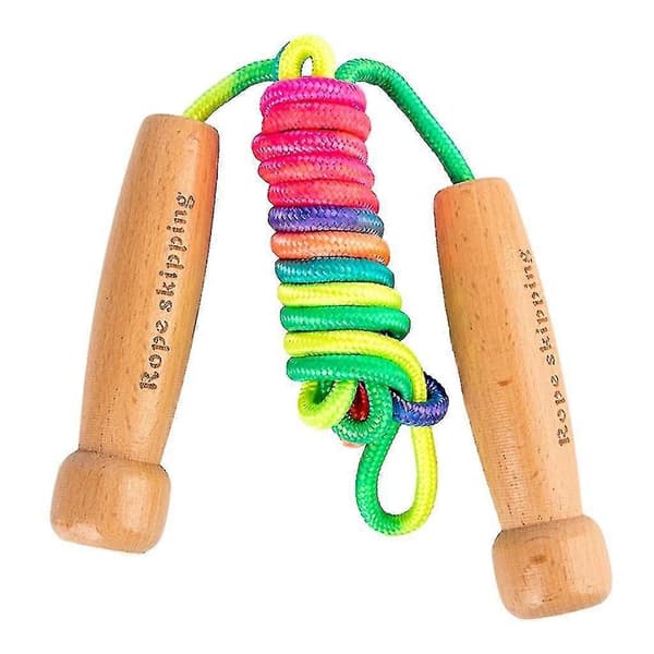 Hopprep för barn, justerbart hopprep för barn med trähandtag Wood color
