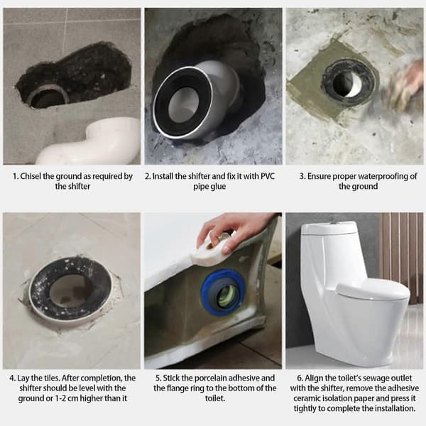 Badeværelse Toilet Rørforbindelser Flush Offset Toilet Flange Fitting Skift Plads Forbindelser til Kar Afløbssystem Shift 5cm