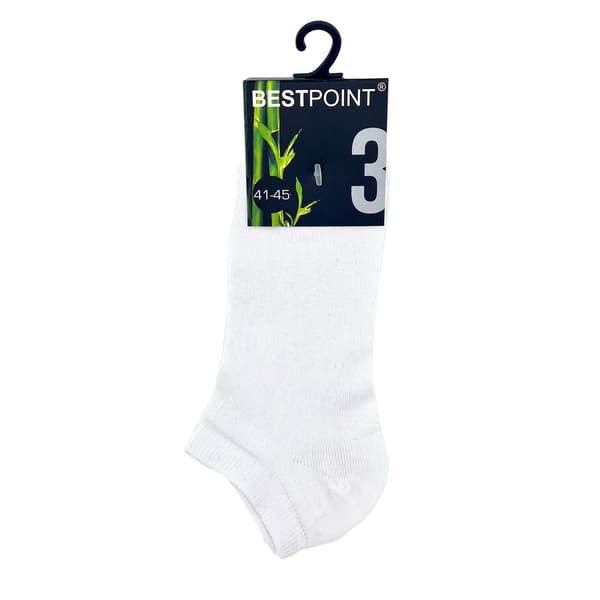 Ankelstrumpor i Bambu, Vit - 3-pack - 41-45 White White 41-45