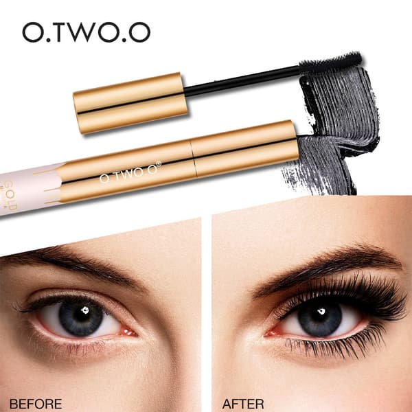 O.TWO.O 3D Mascara Forlengelse Svart Vippe Øyenvippeforlengelse Øyenvipper Børste Skjønnhet Sminke Langvarig Gullfarget Mascara Macara9981