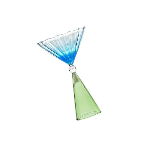 Vinglas sæt med elegant gradient design, farverigt bægerglas til fester og bryllupper, grøn