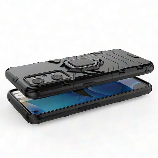 Magnetisk Ringholder Støtsikkert PC + TPU-deksel til Realme GT Neo2 5G Navy Blue