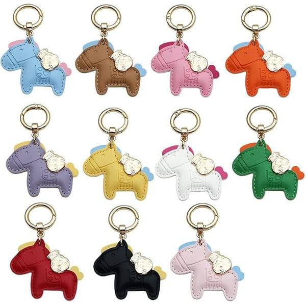 Orange Pony Nøgleringe Søde Heste Nøglering Pony Charms til Pung Håndtasker Taske Bilnøgle