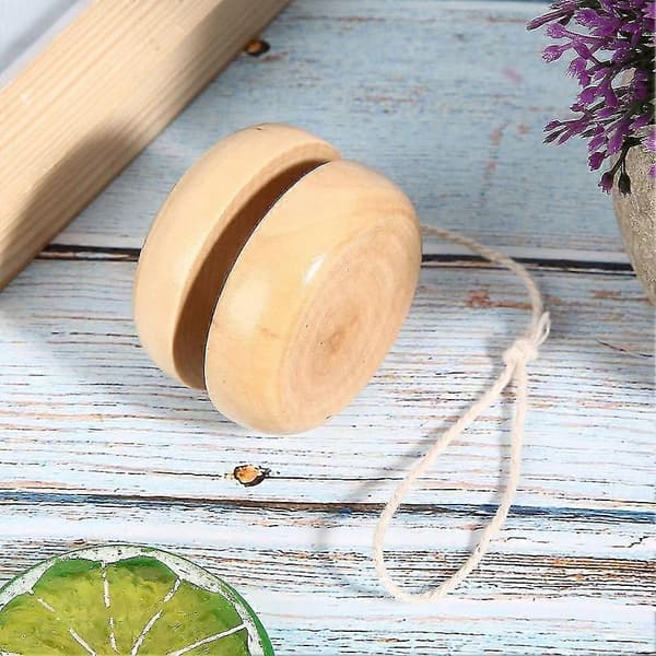 3 stk. træ-yoyo, 4,7 cm/1,9 tommer mini rund træ-yoyo babylegetøj