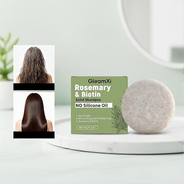 GleamXi Rosmariini Biotiini Kiinteä Shampoo Kosteuttava - 60g