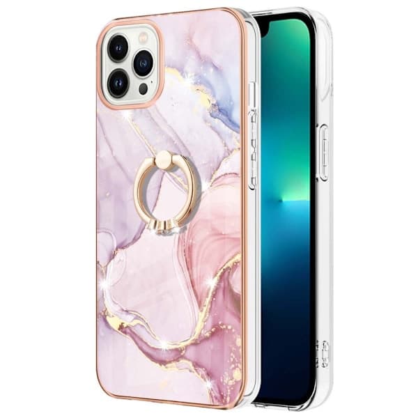 SKALO iPhone 14 Pro Max Marble TPU Case With Ring - Motif 2 multi-color