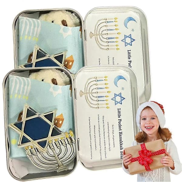 Liten Fick-Hanukkah-Björn, Söt Björngåva, Resekompis Blue 1pcs